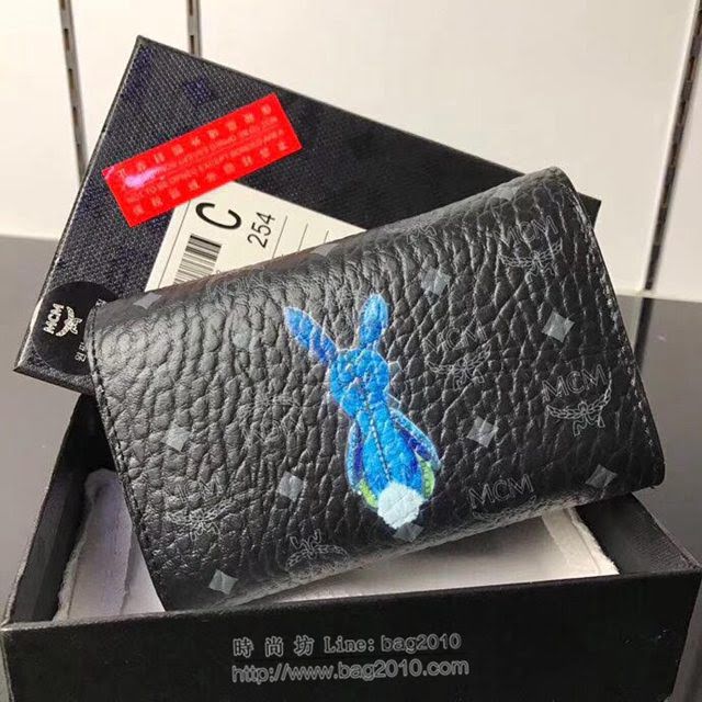 MCM錢包 原單 8011 兔子中款三折錢包 3D絲印 字母組合塗層帆布 MCM女款錢包  mdmc1040